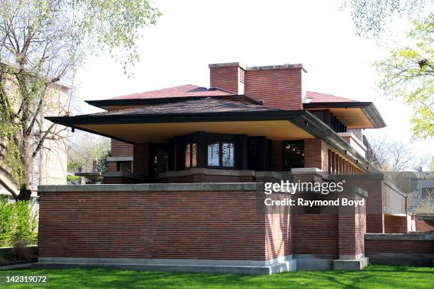 The Frederick C. Robie House, built between 1908-1910 and designed by famed architect Frank Lloyd Wright, in Chicago, Illinois on MARCH 25, 2011.