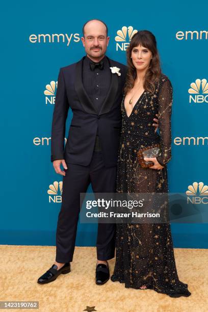 Patrick Somerville and Alexis Somerville attend the 74th Primetime Emmys at Microsoft Theater on September 12, 2022 in Los Angeles, California.