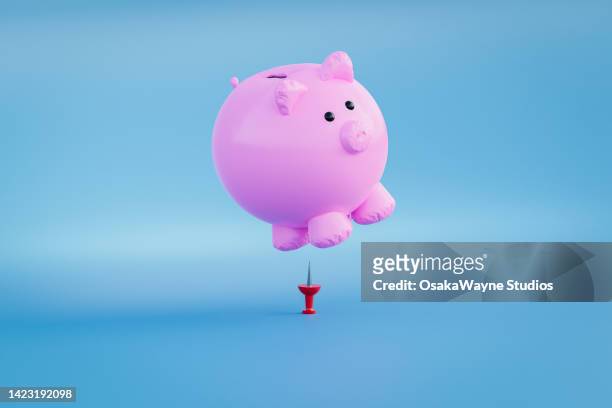 inflated savings - inflation risk stock pictures, royalty-free photos & images