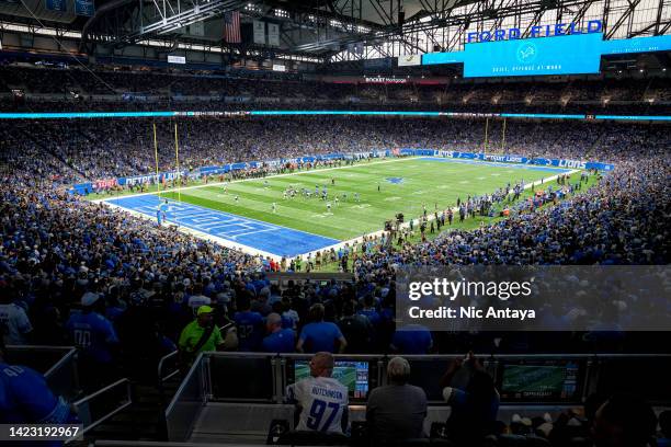 An overall view is pictured before the game between the Detroit Lions and Philadelphia Eagles at Ford Field on September 11, 2022 in Detroit,...