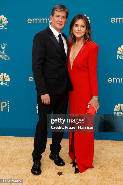 Bill Lawrence and Christa Miller attend the 74th Primetime Emmys at Microsoft Theater on September 12, 2022 in Los Angeles, California.