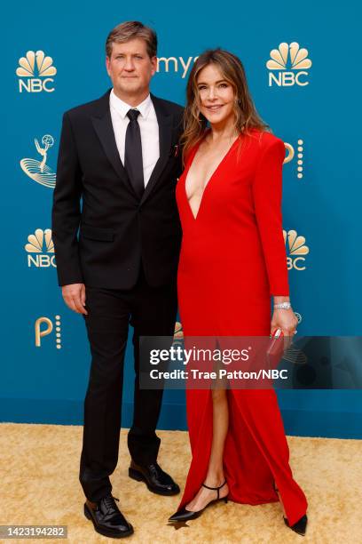 74th ANNUAL PRIMETIME EMMY AWARDS -- Pictured: Bill Lawrence and Christa Miller arrive to the 74th Annual Primetime Emmy Awards held at the Microsoft...