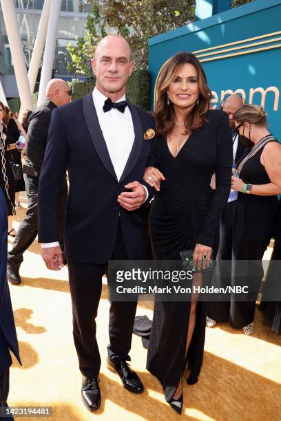 74th ANNUAL PRIMETIME EMMY AWARDS -- Pictured: Christopher Meloni and Mariska Hargitay arrive to the 74th Annual Primetime Emmy Awards held at the...