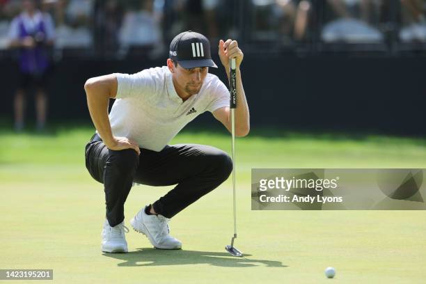 Joaquin Niemann of Chile during Day Three of the LIV Golf Invitational - Boston at The Oaks golf course at The International on September 04, 2022 in...