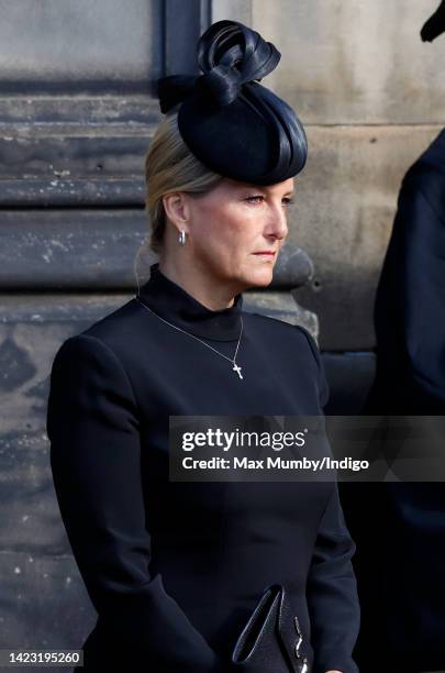 Sophie, Countess of Wessex attends a Service of Thanksgiving for the life of Queen Elizabeth II on September 12, 2022 in Edinburgh, Scotland. King...
