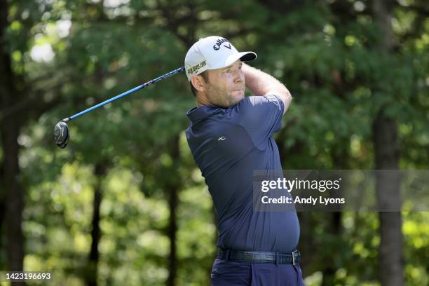 Branden Grace during Day Three of the LIV Golf Invitational - Boston at The Oaks golf course at The International on September 04, 2022 in Bolton,...