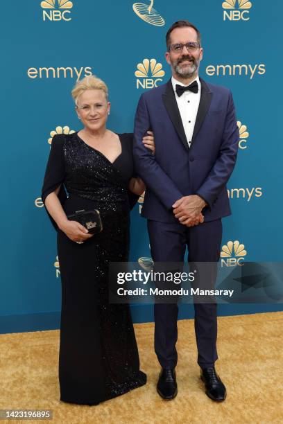 Patricia Arquette and Eric White attend the 74th Primetime Emmys at Microsoft Theater on September 12, 2022 in Los Angeles, California.