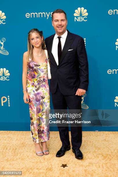Maeve O'Donnell and Chris O'Donnell attend the 74th Primetime Emmys at Microsoft Theater on September 12, 2022 in Los Angeles, California.