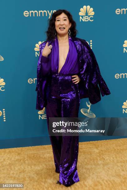 Sandra Oh attends the 74th Primetime Emmys at Microsoft Theater on September 12, 2022 in Los Angeles, California.