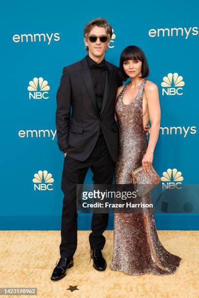 Mark Hampton and Christina Ricci attend the 74th Primetime Emmys at Microsoft Theater on September 12, 2022 in Los Angeles, California.