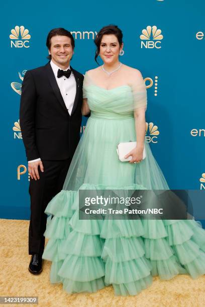 74th ANNUAL PRIMETIME EMMY AWARDS -- Pictured: Jason Ritter and Melanie Lynskey arrive to the 74th Annual Primetime Emmy Awards held at the Microsoft...