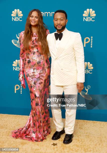 74th ANNUAL PRIMETIME EMMY AWARDS -- Pictured: Chrissy Teigen and John Legend arrive to the 74th Annual Primetime Emmy Awards held at the Microsoft...