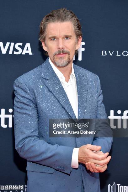Ethan Hawke attends the "Raymond & Ray" Premiere during the 2022 Toronto International Film Festival at Roy Thomson Hall on September 12, 2022 in...