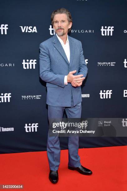 Ethan Hawke attends the "Raymond & Ray" Premiere during the 2022 Toronto International Film Festival at Roy Thomson Hall on September 12, 2022 in...