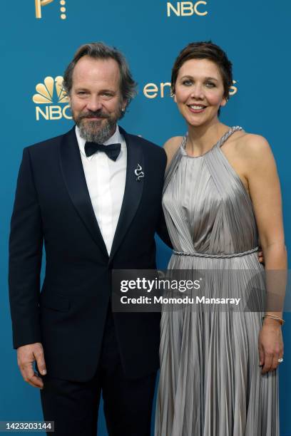 Peter Sarsgaard and Maggie Gyllenhaal attend the 74th Primetime Emmys at Microsoft Theater on September 12, 2022 in Los Angeles, California.