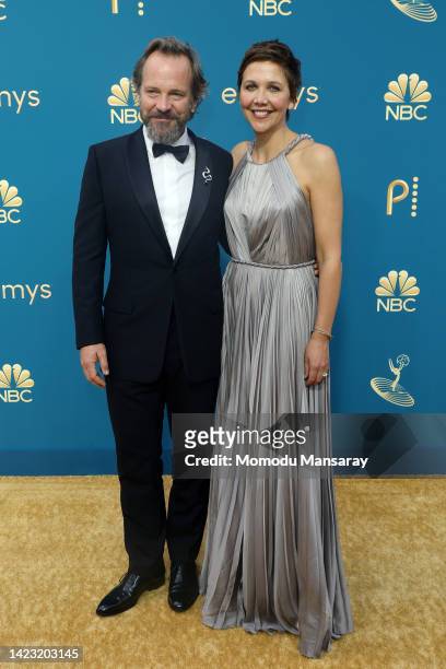 Peter Sarsgaard and Maggie Gyllenhaal attend the 74th Primetime Emmys at Microsoft Theater on September 12, 2022 in Los Angeles, California.