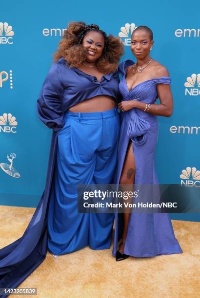 74th ANNUAL PRIMETIME EMMY AWARDS -- Pictured: Nicole Byer and Sasheer Zamata arrive to the 74th Annual Primetime Emmy Awards held at the Microsoft...