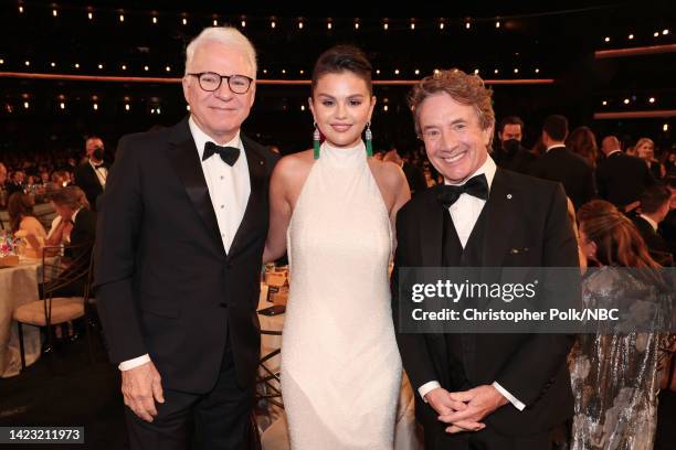 74th ANNUAL PRIMETIME EMMY AWARDS -- Pictured: Steve Martin, Selena Gomez, Martin Short attend the 74th Annual Primetime Emmy Awards held at the...