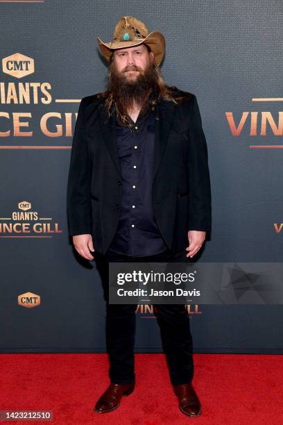 Chris Stapleton attends CMT Giants: Vince Gill at The Fisher Center for the Performing Arts on September 12, 2022 in Nashville, Tennessee.