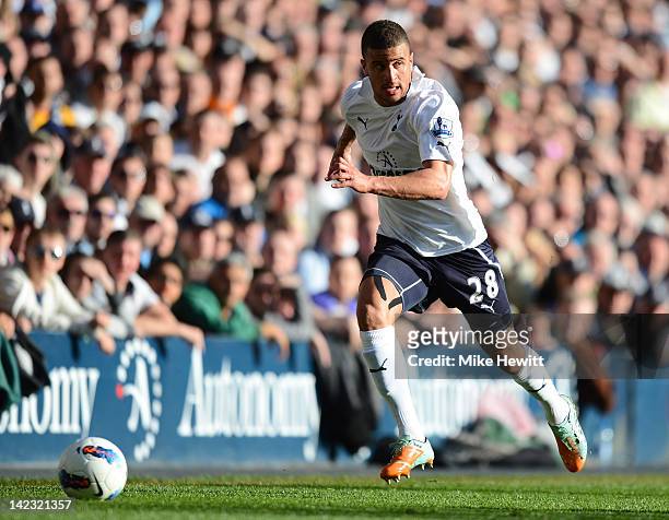 Kyle Walker of Spurs in action during the Barclays Premier League match between Tottenham Hotspur and Swansea City at White Hart Lane on April 1,...