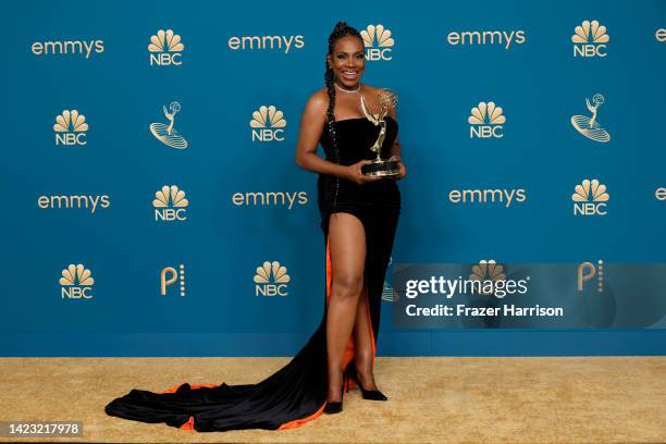 Sheryl Lee Ralph, winner of the Outstanding Supporting Actress in a Comedy Series award for ‘Abbott Elementary,’ poses in the press room during the...