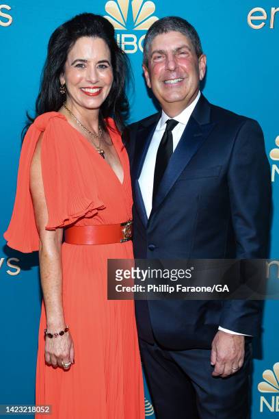 Laura Shell and Jeff Shell, CEO, NBCUniversal attend the 74th Primetime Emmys at Microsoft Theater on September 12, 2022 in Los Angeles, California.
