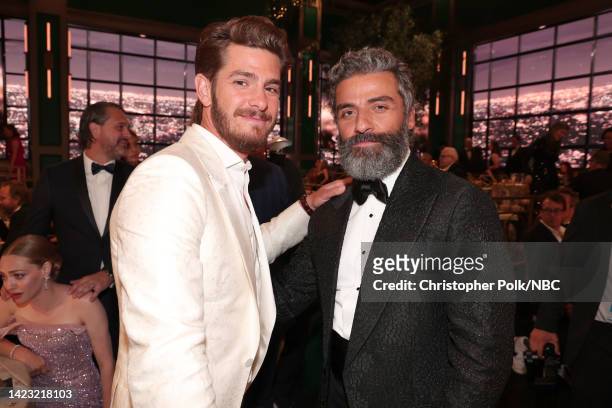 74th ANNUAL PRIMETIME EMMY AWARDS -- Pictured: Andrew Garfield and Oscar Isaac attend the 74th Annual Primetime Emmy Awards held at the Microsoft...