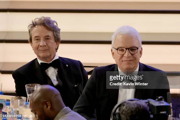 Martin Short and Steve Martin attend the 74th Primetime Emmys at Microsoft Theater on September 12, 2022 in Los Angeles, California.