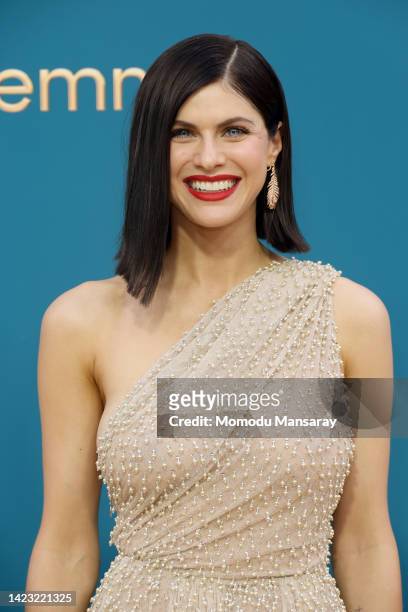 Alexandra Daddario attends the 74th Primetime Emmys at Microsoft Theater on September 12, 2022 in Los Angeles, California.