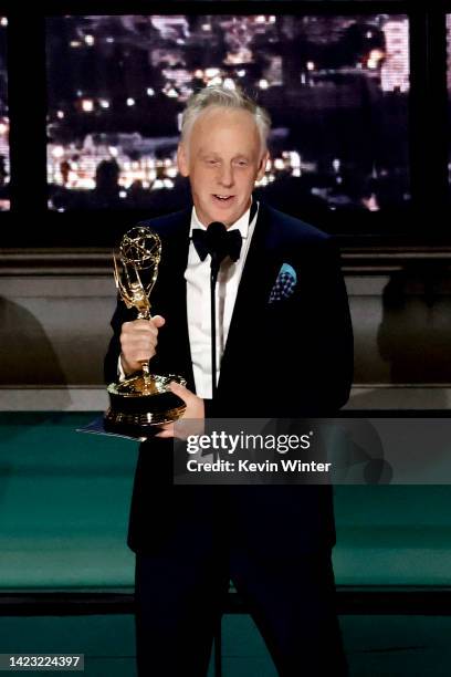 Mike White accepts Outstanding Directing for a Limited or Anthology Series or Movie for "The White Lotus" onstage during the 74th Primetime Emmys at...