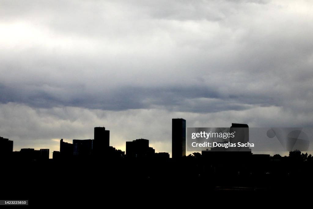 Denver Colorado City in silhouette