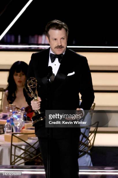 Jason Sudeikis accepts Outstanding Lead Actor in a Comedy Series for "Ted Lasso" onstage during the 74th Primetime Emmys at Microsoft Theater on...