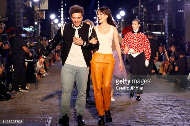 Brooklyn Beckham and Nicola Peltz walk the runway for VOGUE World: New York on September 12, 2022 in New York City.