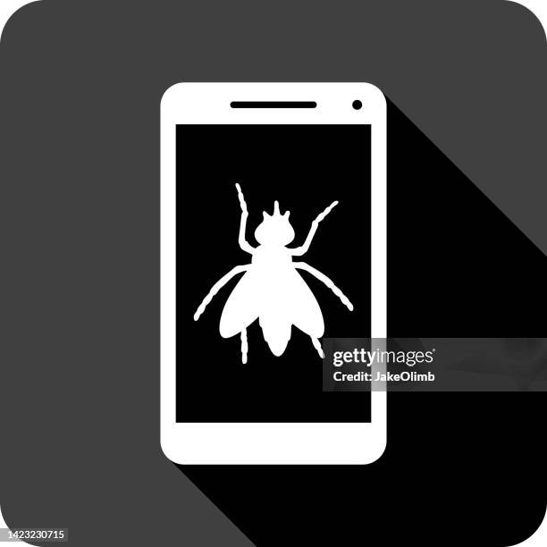 fly smartphone icon silhouette 2 - exterminator stock illustrations