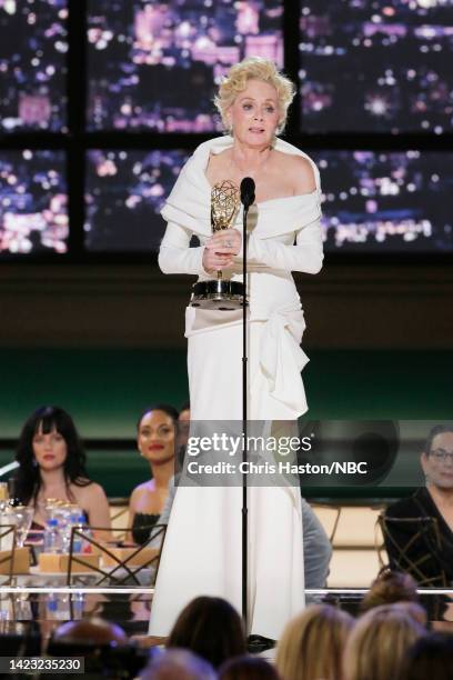 74th ANNUAL PRIMETIME EMMY AWARDS -- Pictured: Jean Smart accepts the Outstanding Lead Actress in a Comedy Series for "Hacks" on stage during the...