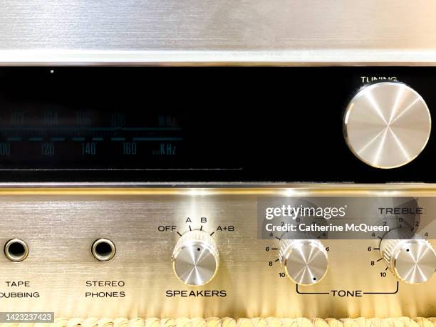 front dials of vintage stereo & radio - dubbing stockfoto's en -beelden