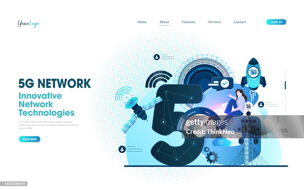 5th Generation Fixed Network New 5th Generation Of Internet 5g Network Wireless With High Speed ...