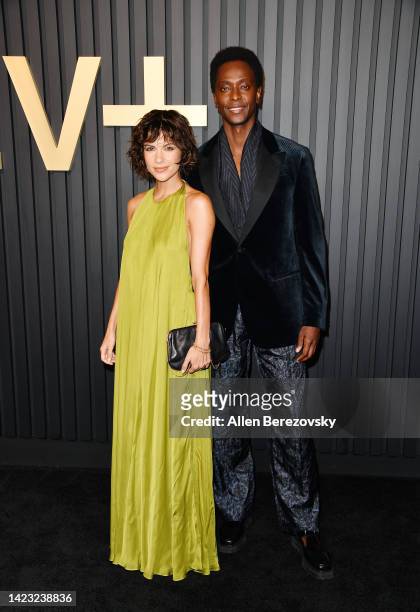 Adriana Gathegi and Edi Gathegi attend the Apple TV+ Primetime Emmy Party at Mother Wolf on September 12, 2022 in Los Angeles, California.