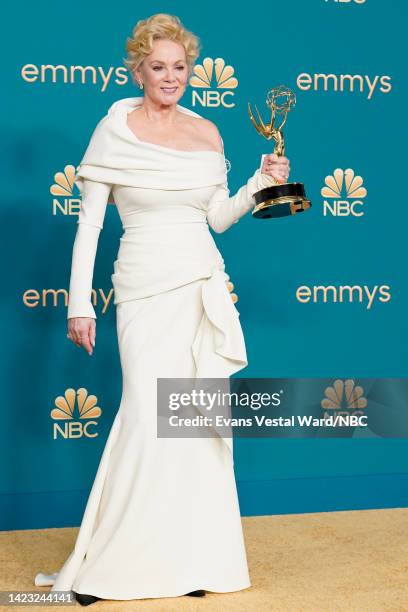 74th ANNUAL PRIMETIME EMMY AWARDS -- Pictured: Jean Smart, winner of Lead Actress in a Comedy Series for “Hacks”, poses in the press room during the...