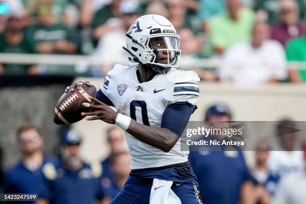 Irons of the Akron Zips throws the ball against the Michigan State Spartans at Spartan Stadium on September 10, 2022 in East Lansing, Michigan.