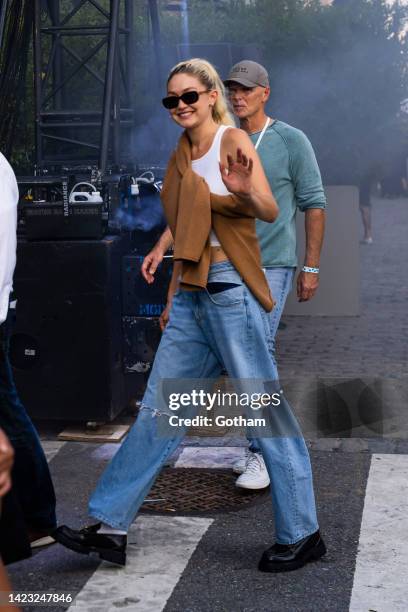 Gigi Hadid attends the Vogue World fashion show during New York Fashion Week: The Shows in the Meat Packing District on September 12, 2022 in New...