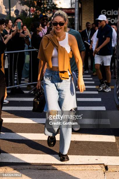 Gigi Hadid attends the Vogue World fashion show during New York Fashion Week: The Shows in the Meat Packing District on September 12, 2022 in New...