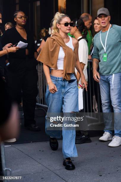 Gigi Hadid attends the Vogue World fashion show during New York Fashion Week: The Shows in the Meat Packing District on September 12, 2022 in New...