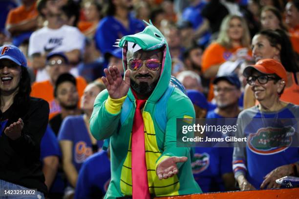 Fans look on during the second half of a game between the Florida Gators and the Kentucky Wildcats at Ben Hill Griffin Stadium on September 10, 2022...