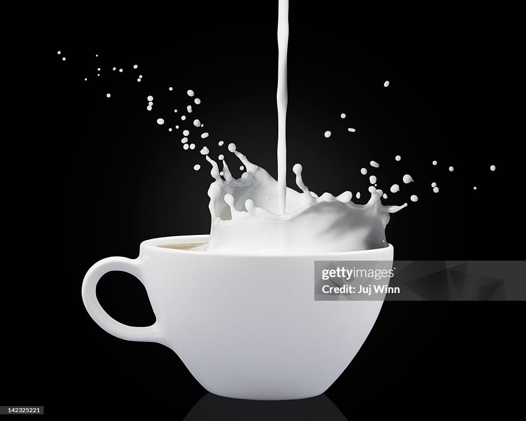Splashing milk