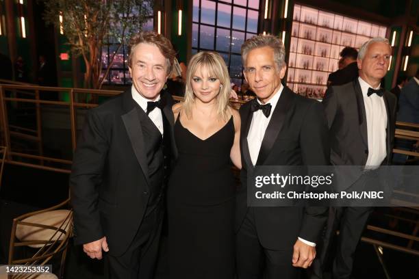 74th ANNUAL PRIMETIME EMMY AWARDS -- Pictured: Martin Short, Ella Olivia Stiller and Ben Stiller attend the 74th Annual Primetime Emmy Awards held at...