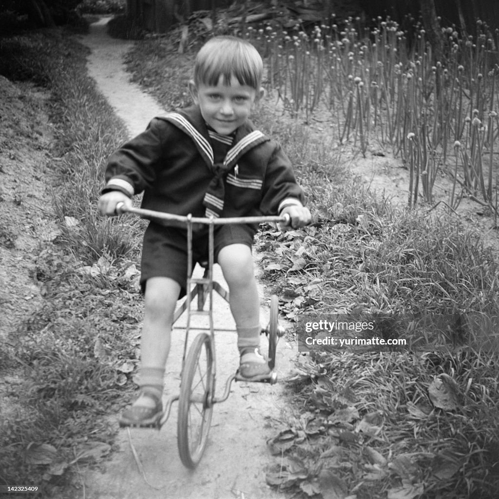Boy on bycicle