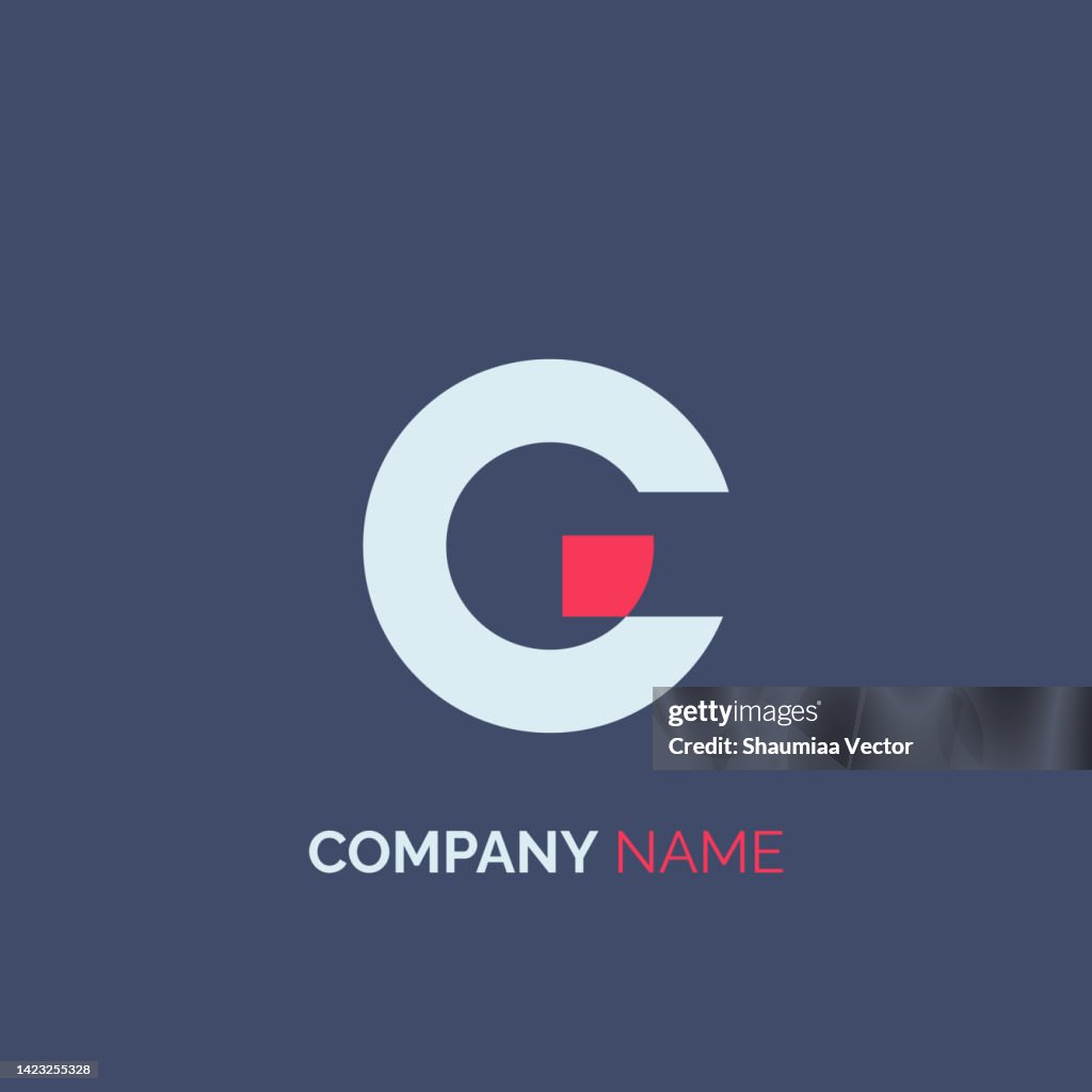 Logotipo moderno de la letra G geométrica con colores rojo y blanco aislados sobre fondo negro. Utilizable para logotipos de negocios, marca y tecnología. Elemento de plantilla de diseño de logotipo vectorial plano