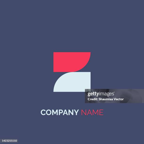 modernes geometric letter z-logo mit roten und weißen farben, isoliert auf schwarzem hintergrund. verwendbar für business-, branding- und technologie-logos. flaches vektor-logo-design-template-element - buchstabe z stock-grafiken, -clipart, -cartoons und -symbole
