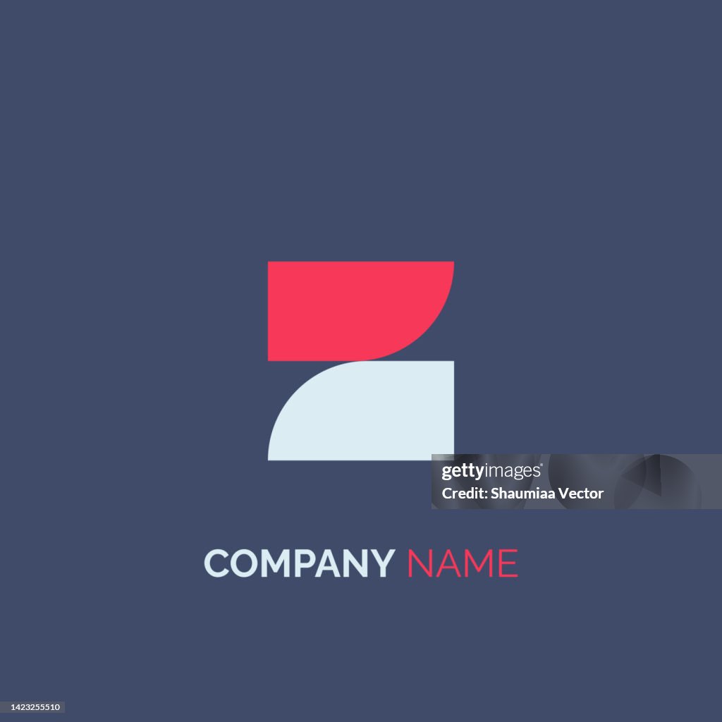 Modern Geometric Letter Z logo with red and white colours isolated on Black Background. Usable for Business, Branding and Technology Logos. Flat Vector Logo Design Template Element